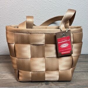 Women’s Vintage Original Seatbelt Collectible Small Tan Tote Bag made in USA